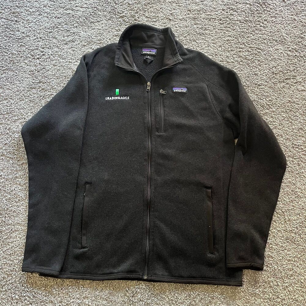 Patagonia Better Sweater Fleece Jacket Full Zip Black Logo Mens Size XL